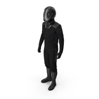 Sci Fi Astronaut Suit Black Standing Pose PNG & PSD Images