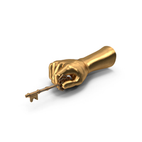 Golden Hand Holding a Fancy Golden Key with Diamonds PNG & PSD Images