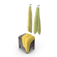 Bath Bench and Towels PNG & PSD Images