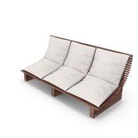 3 Seater Outdoor Wood Platform Lounge Setting PNG & PSD Images