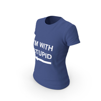 Female Crew Neck  Worn I'm with Stupid PNG & PSD Images