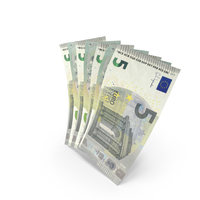 Handful of 5 Euro Banknote Bills PNG & PSD Images