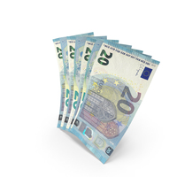 Handful of 20 Euro Banknote Bills PNG & PSD Images