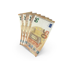 Handful of 50 Euro Banknote Bills PNG & PSD Images