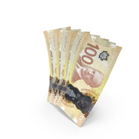 Handful of 100 Canadian Dollar Banknote Bills PNG & PSD Images