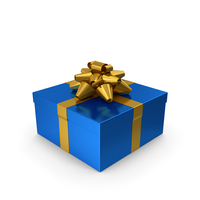 Gift Box Blue Gold PNG & PSD Images