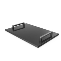Silver Handle Black Marble Tray PNG & PSD Images