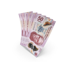 Handful of 50 Mexican Peso Banknote Bills PNG & PSD Images