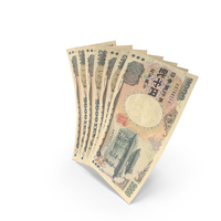 Handful of 2000 Japanese Yen Banknote Bills PNG & PSD Images