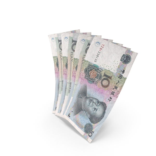 Handful of 10 Chinese Yuan Banknote Bills PNG & PSD Images