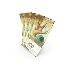 Handful of 200 Swiss Franc Banknote Bills PNG & PSD Images