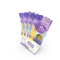 Handful of 1000 Swiss Franc Banknote Bills PNG & PSD Images