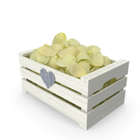 Wooden Box with Petals White PNG & PSD Images