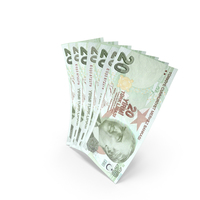 Handful of 20 Turkish Lira Banknote Bills PNG & PSD Images