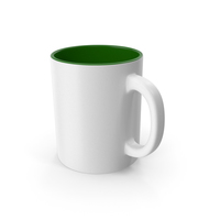 杯白色绿色PNG和PSD图像