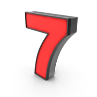 Luminous Number 7 Red PNG & PSD Images