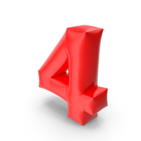 Balloon Number 4 PNG & PSD Images