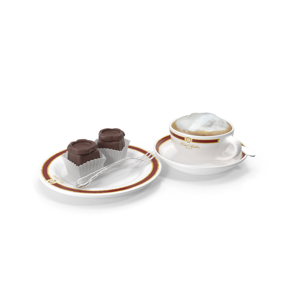 Chocolate Torte Cake With Coffee PNG & PSD Images