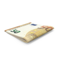 小型折叠堆栈，由50欧元钞票账单PNG和PSD图像