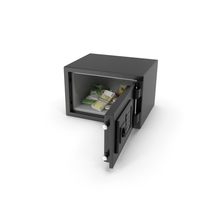 Small Safe with Euro Stacks PNG & PSD Images