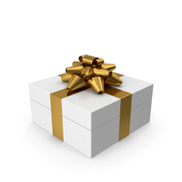 Gift Box White Gold PNG & PSD Images