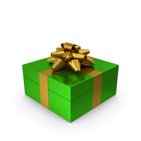 Gift Box Green Gold PNG & PSD Images