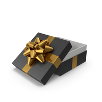 Gift Box Opened Black Gold PNG & PSD Images