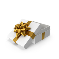 Gift Box Opened White Gold PNG & PSD Images