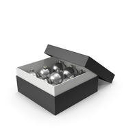 Box With Christmas Ornaments PNG & PSD Images