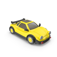 Cartoon Racing Car Yellow PNG & PSD Images