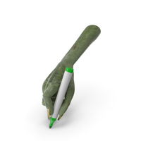 Creature Hand Holding a Green Marker Pen PNG & PSD Images