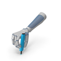 RoboHand Holding a Blue Highlight Marker PNG & PSD Images