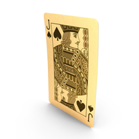 黄金扑克牌杰克黑桃PNG和PSD图像
