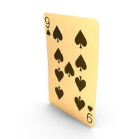Golden Playing Cards 9 of Spades PNG & PSD Images