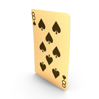 Golden Playing Cards 8 of Spades PNG & PSD Images