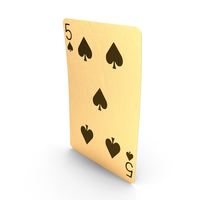 黄金扑克牌5黑桃PNG和PSD图像