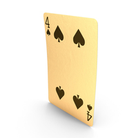 黄金扑克牌4黑桃PNG和PSD图像