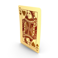 Golden Playing Cards Queen of Hearts PNG & PSD Images