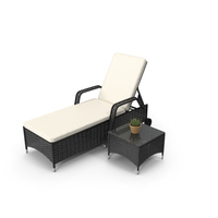 Sun Lounger With Table PNG & PSD Images