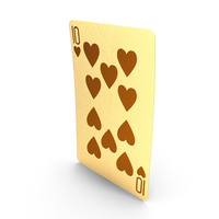 Golden Playing Cards 10 of Hearts PNG & PSD Images