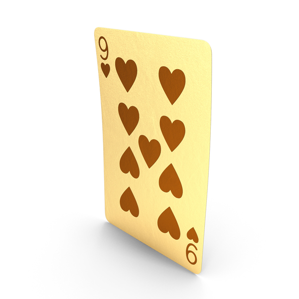 Golden Playing Cards 9 of Hearts PNG & PSD Images Golden Playing Cards 9 of Hearts PNG & PSD Images