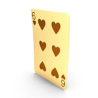 Golden Playing Cards 6 of Hearts PNG & PSD Images