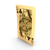 Golden Playing Cards Queen of Clubs PNG & PSD Images
