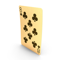 Golden Playing Cards 8 of Clubs PNG & PSD Images