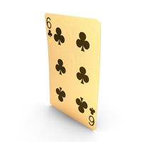 Golden Playing Cards 6 of Clubs PNG & PSD Images