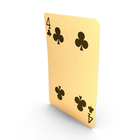 黄金扑克牌4俱乐部PNG和PSD图像