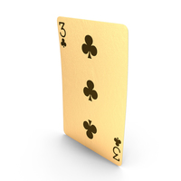 Golden Playing Cards 3 of Clubs PNG & PSD Images