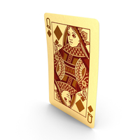 Golden Playing Cards Queen of Diamonds PNG & PSD Images