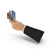 Suit Hand Holding Credit Cards PNG & PSD Images