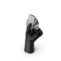 Glove Holding Credit Cards PNG & PSD Images